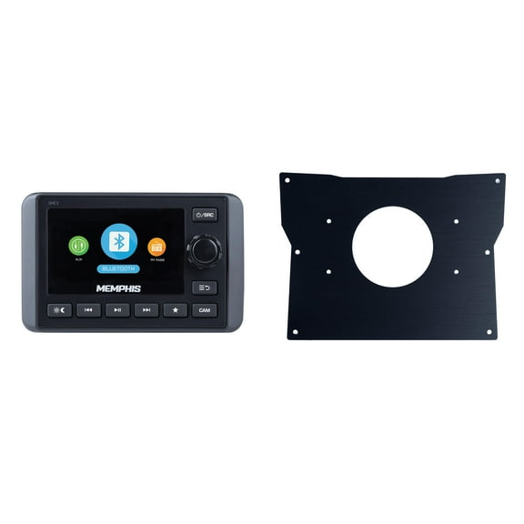 Memphis Audio SMC3 Marine Multi-Zone Media Center with KRXDK is a dash kit designed to fit a 2020-2022 Kawasaki Teryx KRX