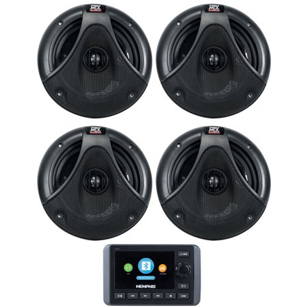 Memphis Audio SMC3 Multi-Zone Marine Bluetooth Receiver+(4) MTX 6.5" Speakers