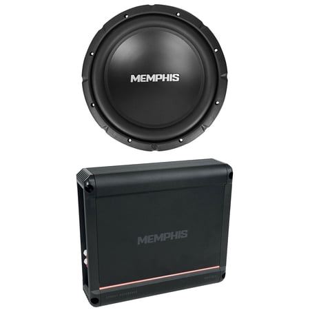 Memphis Audio SRX1240 500 Watt Car Subwoofer with Amplifier, 8.9 x 7.8 x 21 inch