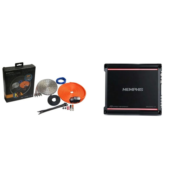 Memphis Audio SRX600.1V Mono 1-ohm 600 Watt Amplifier and Amp Wiring Kit