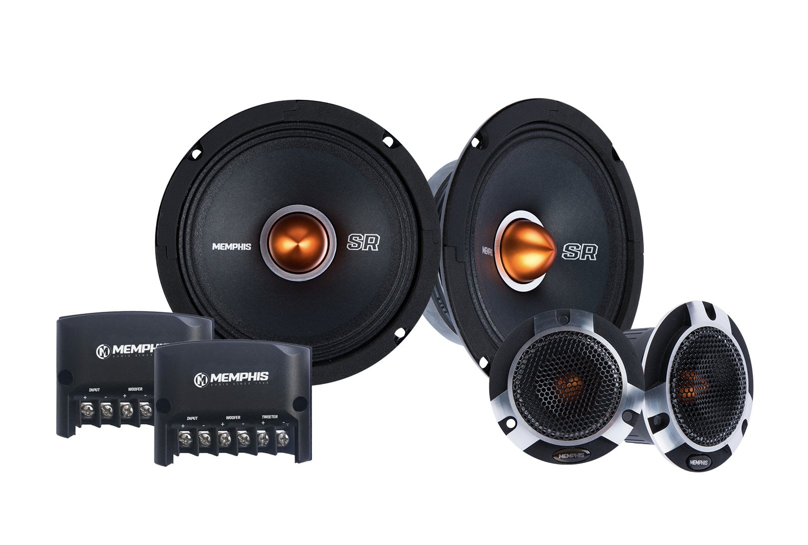 Memphis Audio SRXP62C 6.5 Inch Car Audio Component Speaker Tweeter Crossover Set