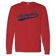 thumbnail image 1 of Memphis Baseball Script - Hometown Pride, Pitcher Long Sleeve T Shirt - Medium - Red, 1 of 6