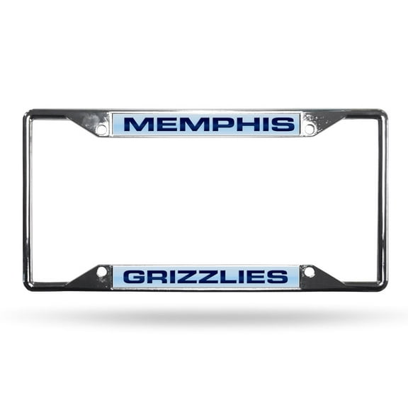 Memphis-Basketball-Grizzlie's EZ View Chrome Metal Laser Cut License Plate Frame