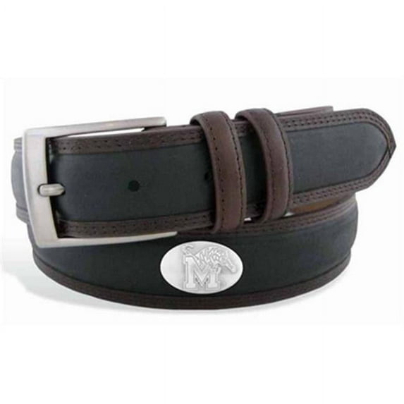 Memphis Concho Two Tone Leather Belt- 38 Waist