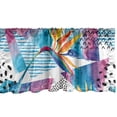 thumbnail image 1 of Memphis Design Window Valance, Tropical Feel Leaves and Birds Silhouettes with Abstract Spots, Curtain Valance for Kitchen Bedroom with Rod Pocket, 54" X 18", Sea Blue Apricot Magenta, by Ambesonne, 1 of 2