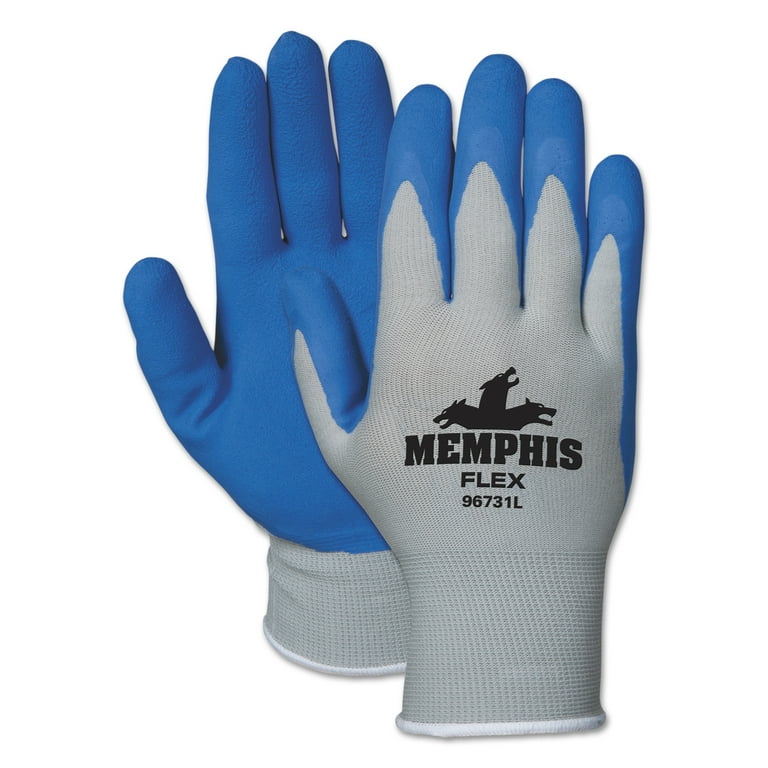 Memphis Flex Seamless Nylon Knit Gloves, Small, Blue/Gray, Dozen Memphis Flex Seamless Nylon Knit Gloves, Small, Blue/Gray, Dozen