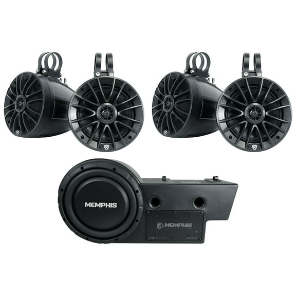 Memphis GEN10SE 400w 10" Powered Subwoofer+4) Speakers For 2016+ Polaris General