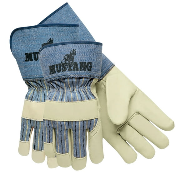 Mustang Premium Grain-Leather-Palm Gloves, 4 1/2 In. Long, Medium