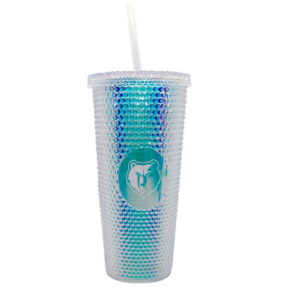 Memphis Grizzlies 24oz. Iridescent Studded Travel Tumbler with Straw