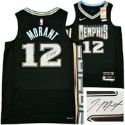 Memphis Grizzlies Ja Morant Autographed Black Nike City Edition Swingman Jersey Size 48 Beckett BAS QR 218585