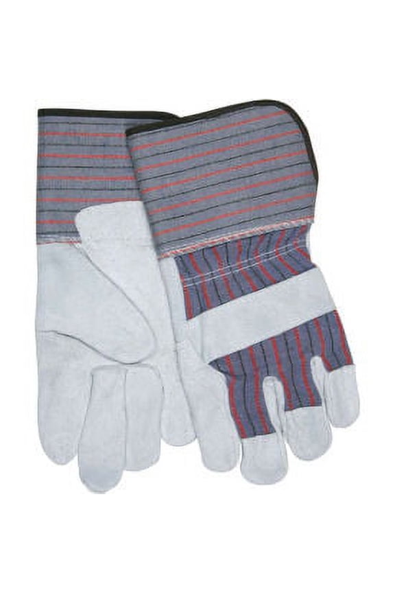 Memphis Leather Palm Gloves with 4-1/2"" Rubberized Gauntlet Cuff Size L 12 Pair