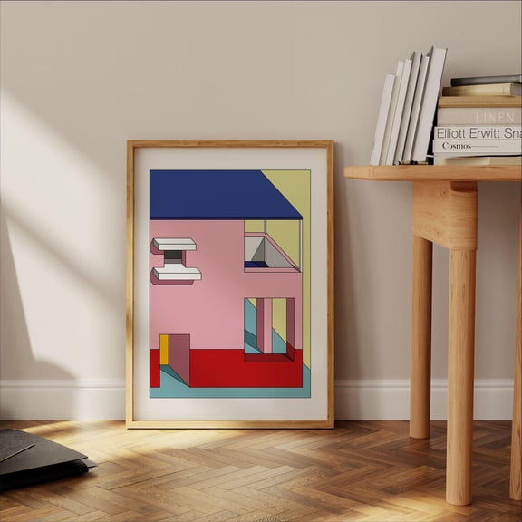 Memphis Milano Style Post Modern Wall Art, Unframed Paper Poster 8x10in