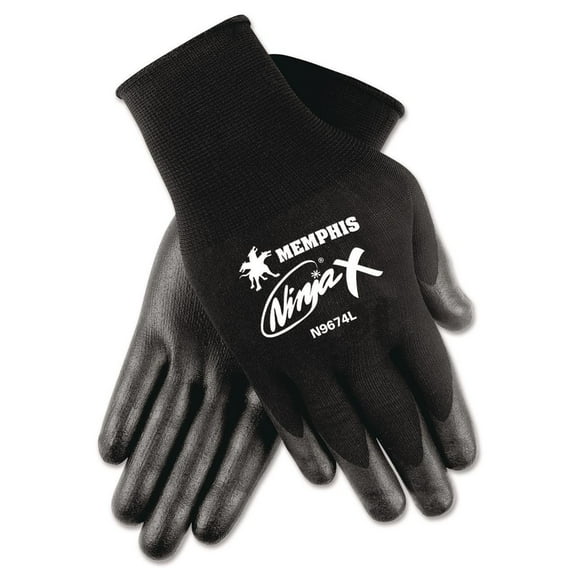 MCR Safety N9674S Ninja x Bi-Polymer Coated Gloves - Black/Small (1-Pair)