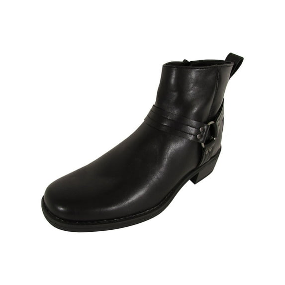 Memphis One Mens Harness Motorcycle Ankle Boot Shoes, Black, US 11