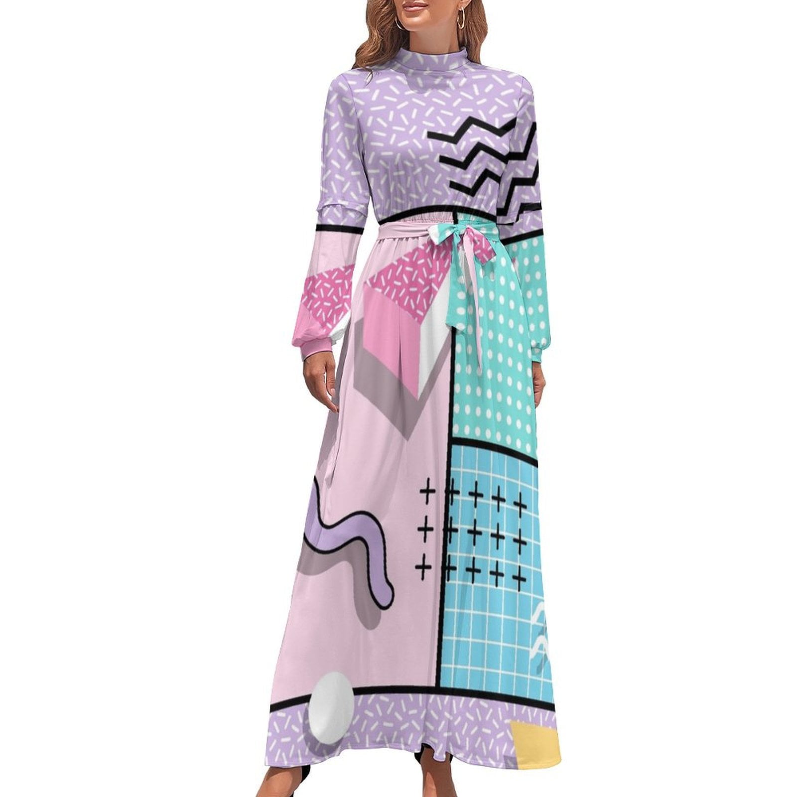 Memphis Party Long Dress Bridesmaid dress woman dresses women summer