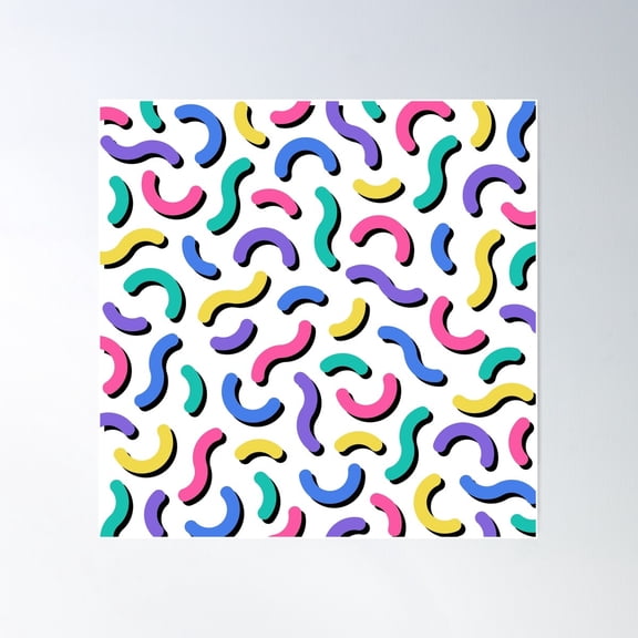 Memphis Pattern 427 Poster Wall Art, Modern Wall Decor For Living Room Bedroom, 30x30 UNFRAMED