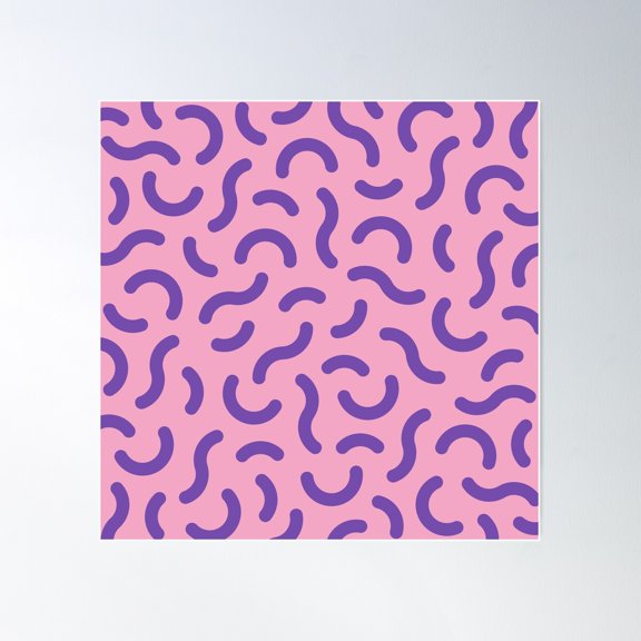 Memphis Pattern 442 Poster Wall Art, Modern Wall Decor For Living Room Bedroom, 24x24 UNFRAMED