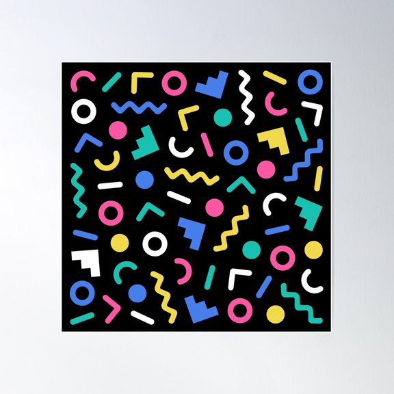 Memphis Pattern 624 Poster Wall Art, Modern Wall Decor For Living Room Bedroom, 24x24 UNFRAMED