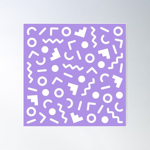 Memphis Pattern 630 Poster Wall Art, Modern Wall Decor For Living Room Bedroom, 24x24 UNFRAMED