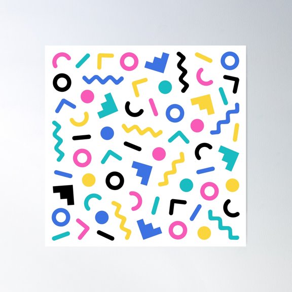 Memphis Pattern 635 Poster Wall Art, Modern Wall Decor For Living Room Bedroom, 24x24 UNFRAMED