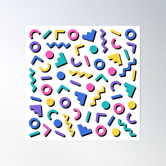 Memphis Pattern 636 Poster Wall Art, Modern Wall Decor For Living Room Bedroom, 30x30 UNFRAMED