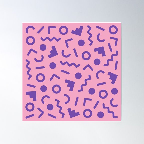 Memphis Pattern 642 Poster Wall Art, Modern Wall Decor For Living Room Bedroom, 24x24 UNFRAMED