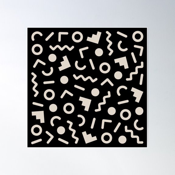 Memphis Pattern 644 Poster Wall Art, Modern Wall Decor For Living Room Bedroom, 24x24 UNFRAMED