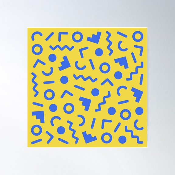 Memphis Pattern 651 Poster Wall Art, Modern Wall Decor For Living Room Bedroom, 30x30 UNFRAMED