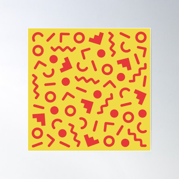Memphis Pattern 655 Poster Wall Art, Modern Wall Decor For Living Room Bedroom, 30x30 UNFRAMED