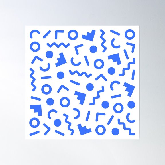 Memphis Pattern 657 Poster Wall Art, Modern Wall Decor For Living Room Bedroom, 24x24 UNFRAMED