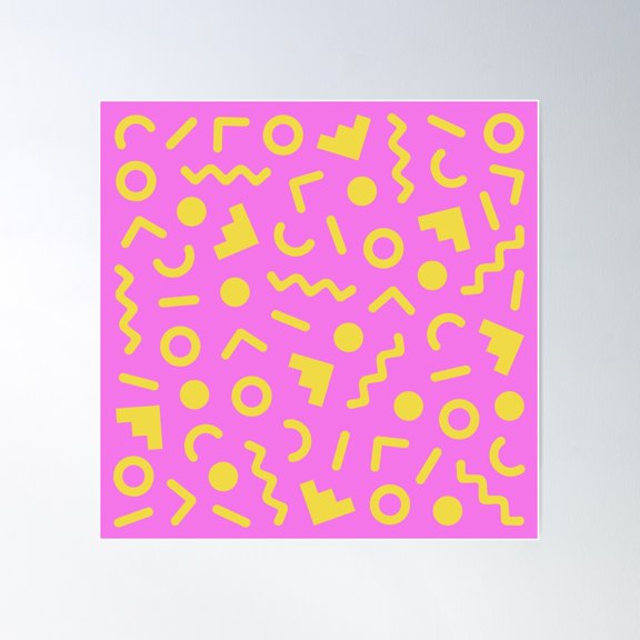 Memphis Pattern 661 Poster Wall Art, Modern Wall Decor For Living Room Bedroom, 30x30 UNFRAMED