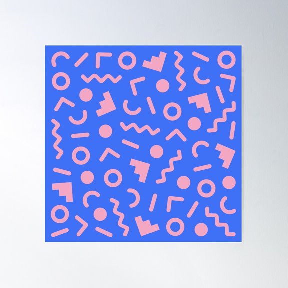 Memphis Pattern 672 Poster Wall Art, Modern Wall Decor For Living Room Bedroom, 24x24 UNFRAMED