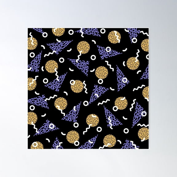 Memphis Pattern 722 Poster Wall Art, Modern Wall Decor For Living Room Bedroom, 24x24 UNFRAMED