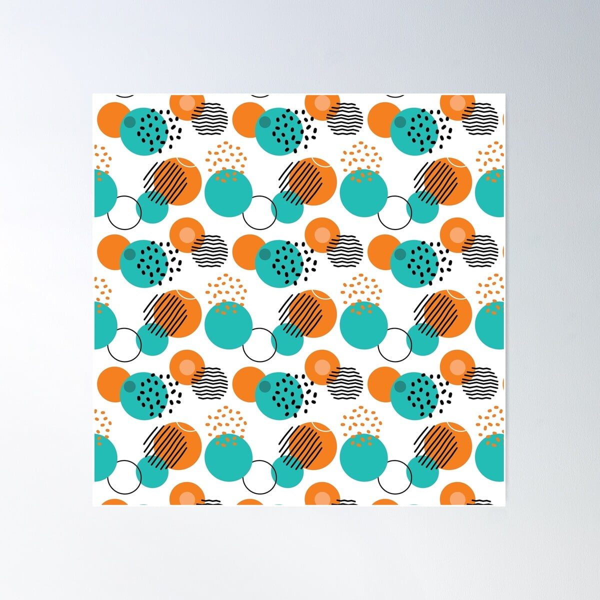 Memphis Pattern Poster Wall Art, Modern Wall Decor For Living Room Bedroom, 30x30 UNFRAMED