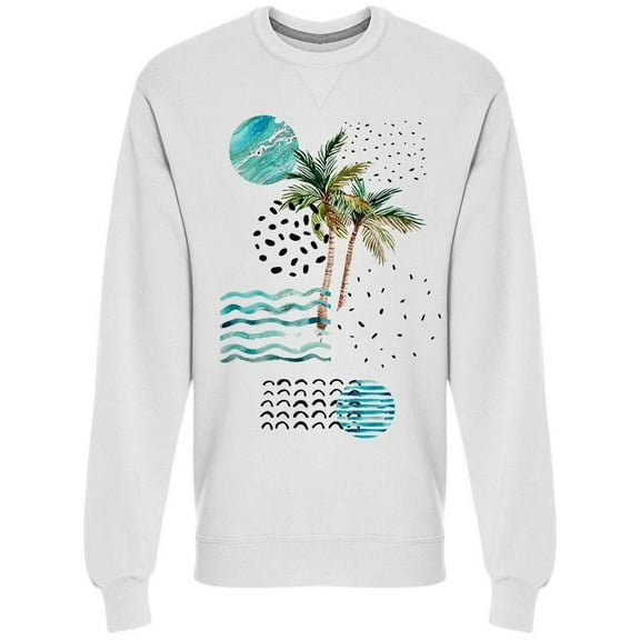 Memphis Patterns Summery Style Sweatshirt Men -Image by Shutterstock, Male XX-Large