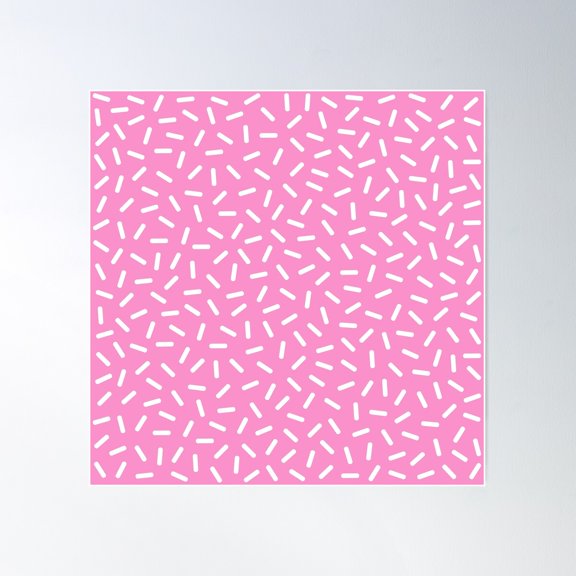 Memphis Sprinkles Pattern 124 Pink Poster Wall Art, Modern Wall Decor For Living Room Bedroom, 24x24 UNFRAMED