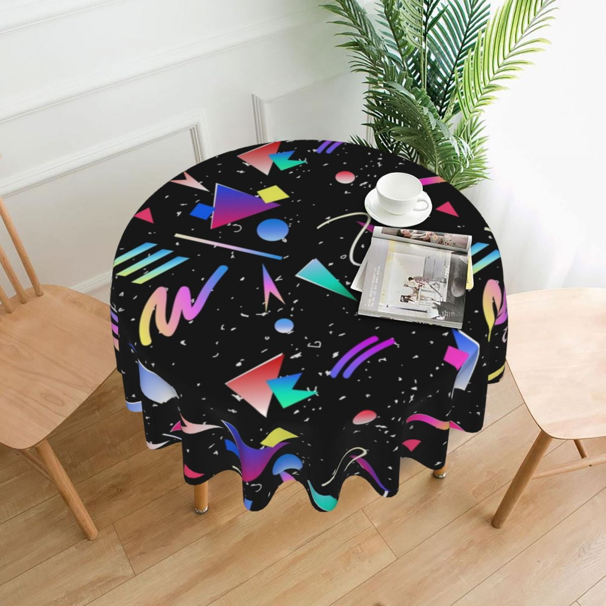 Memphis Style Tablecloth Candy Color Kawaii Round Table Cloth For ...
