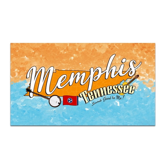 Memphis Tennessee Doormat 18 x 30 Inch Outdoor Indoor Low Profile Floor Mat Entryway Rug, Non Slip Rubber Backing, Memphis Tennessee Gift, Volunteer State Decor for Home, Made in the USA