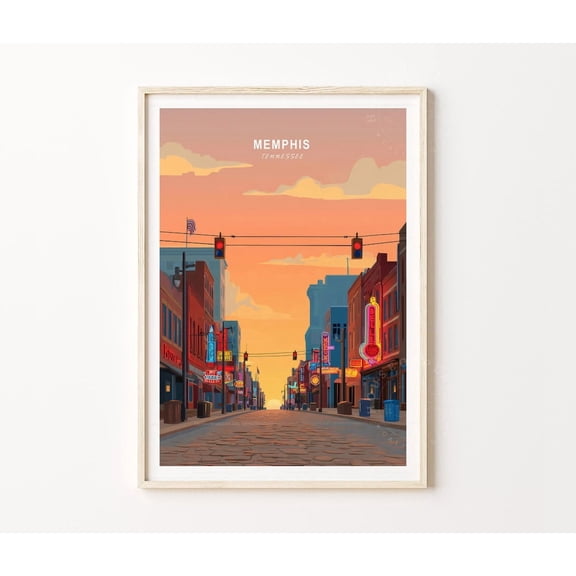 Memphis Tennessee Minimalist Cityscape Home Decor