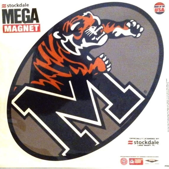 Memphis Tigers 12 Inch Magnet Heavy Duty Mega Logo Design University of