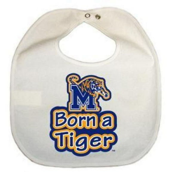 Memphis Tigers Newborn Vinyl Snap Bib - All White