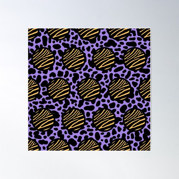 Memphis Zebra Spots Pattern 330 Poster Wall Art, Modern Wall Decor For Living Room Bedroom, 24x24 UNFRAMED