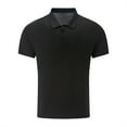thumbnail image 1 of Mems Polo Shirts Short Sleeve Button Down Tees Shirts Lightweight Black Shirts Men, 1 of 6