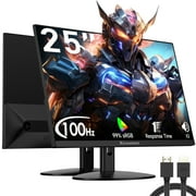 Memzuoix 100Hz Gaming Computer Monitor 25" FHD 1920x1080p | VA Panel | Eye-Care Tech | Low Blue Light | Anti-Glare |Free Sync | Built-in Speakers | VGA Port | HDMI Black