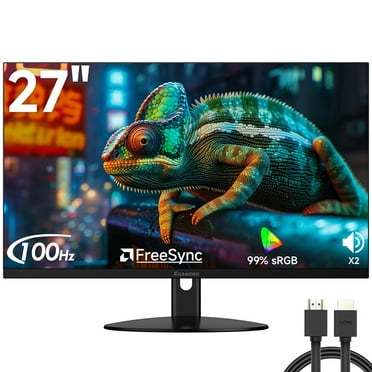 Memzuoix 27 Inch Monitor - 1080P, VA Panel, Full HD, Frameless, 100Hz, FreeSync, Built-in Speakers,for Working and Gaming, Low Blue Light, Flicker Free, HDMI, VESA Mountable, Tilt -Black