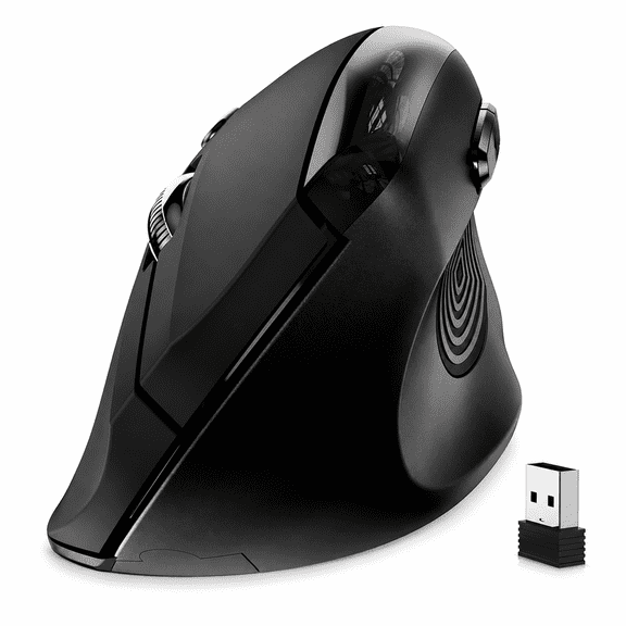 Memzuoix 6-Button Wireless Mouse, Ergonomic, 6 Buttons, Wireless Mouse 2.4 GHz for PC Laptop Macbook, Black
