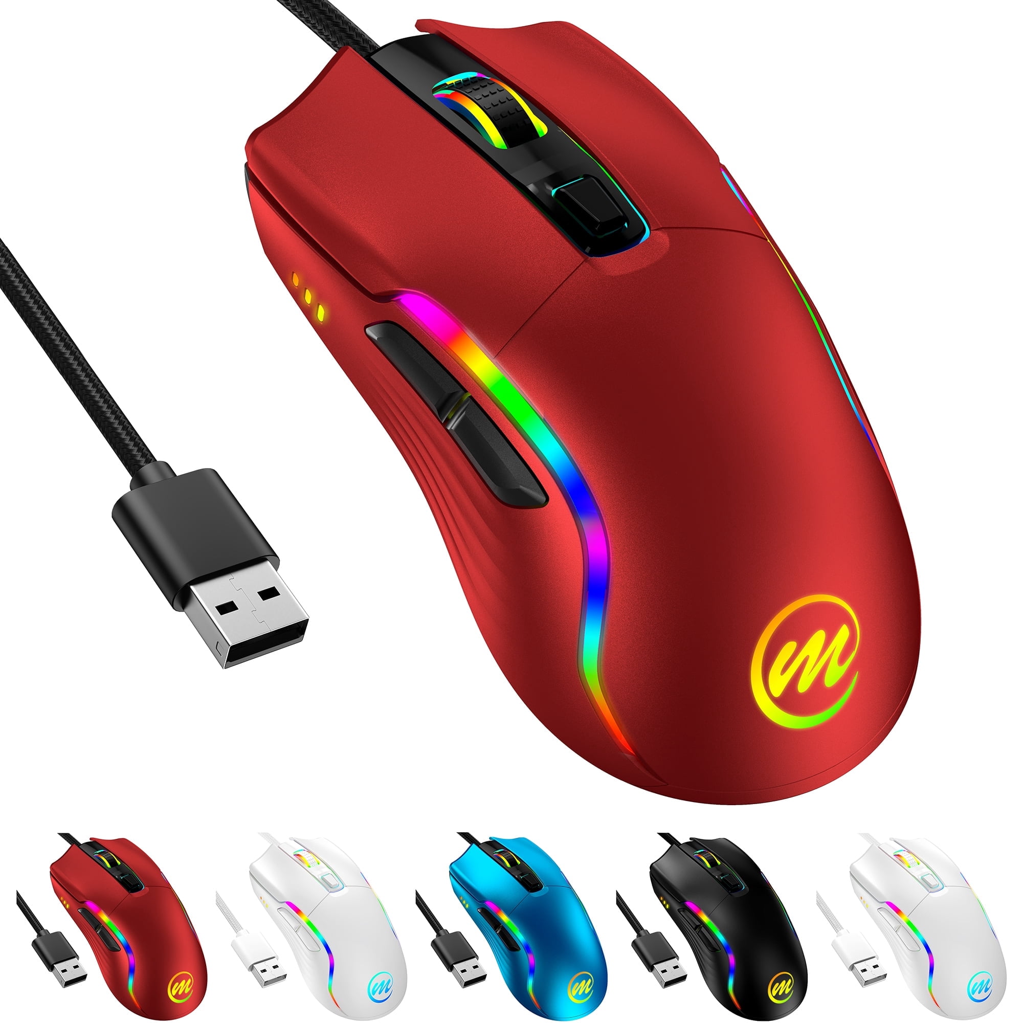その他 mouse computer STICK PC Memzuoix Gaming Mouse Wired with RGB Light, Computer Mouse Gaming