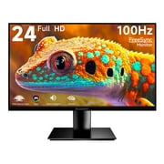 Ultra-thin 24inch 100Hz Computer Monitor, FHD 1080P LCD Monitor Screen, memzuoix 1920 x 1080 Gaming PC Monitor IPS HDR Display with Low Blue Light Eye Care, HDMI FreeSync, VESA Compatible, Black