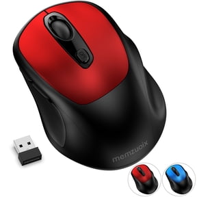 Memzuoix Wireless Computer Mouse, 3 DPI Option Laptop Mouse with 2.4GHz Nano Receiver, 6 Buttons, 800/1200/1600 DPI, Mouse for PC/Mac/Laptop-Red