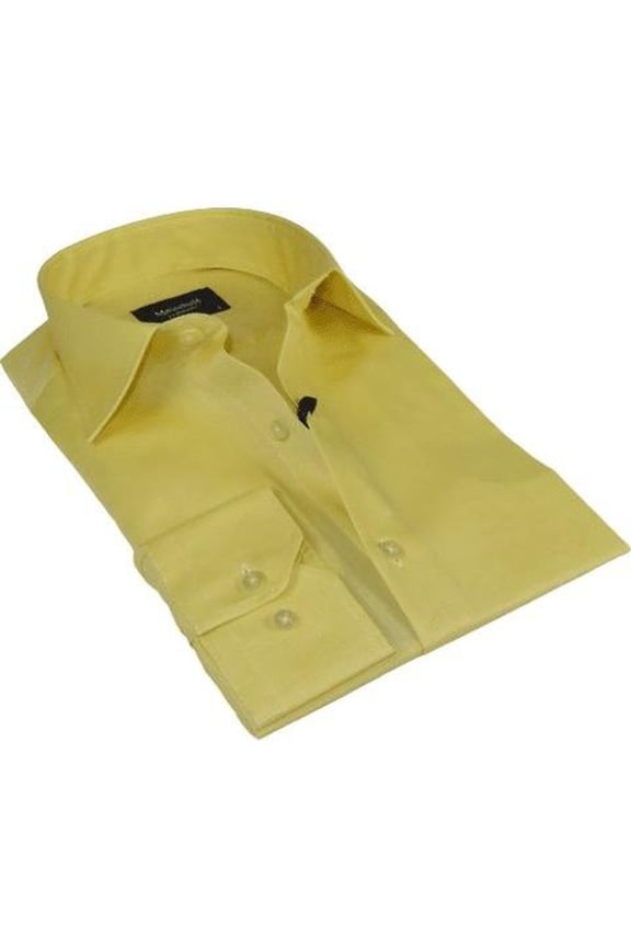 Men 100% Cotton Oxford Shirt Manschett by Quesste Turkey Slim Fit 4029-11 Yellow